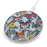 Butterflies Wireless Charger 10W Portable Fast Wireless Charging Pad Compatible with Phone Slim Charging Station Lightweight Charger Mat Charging Block for Travel Home Office