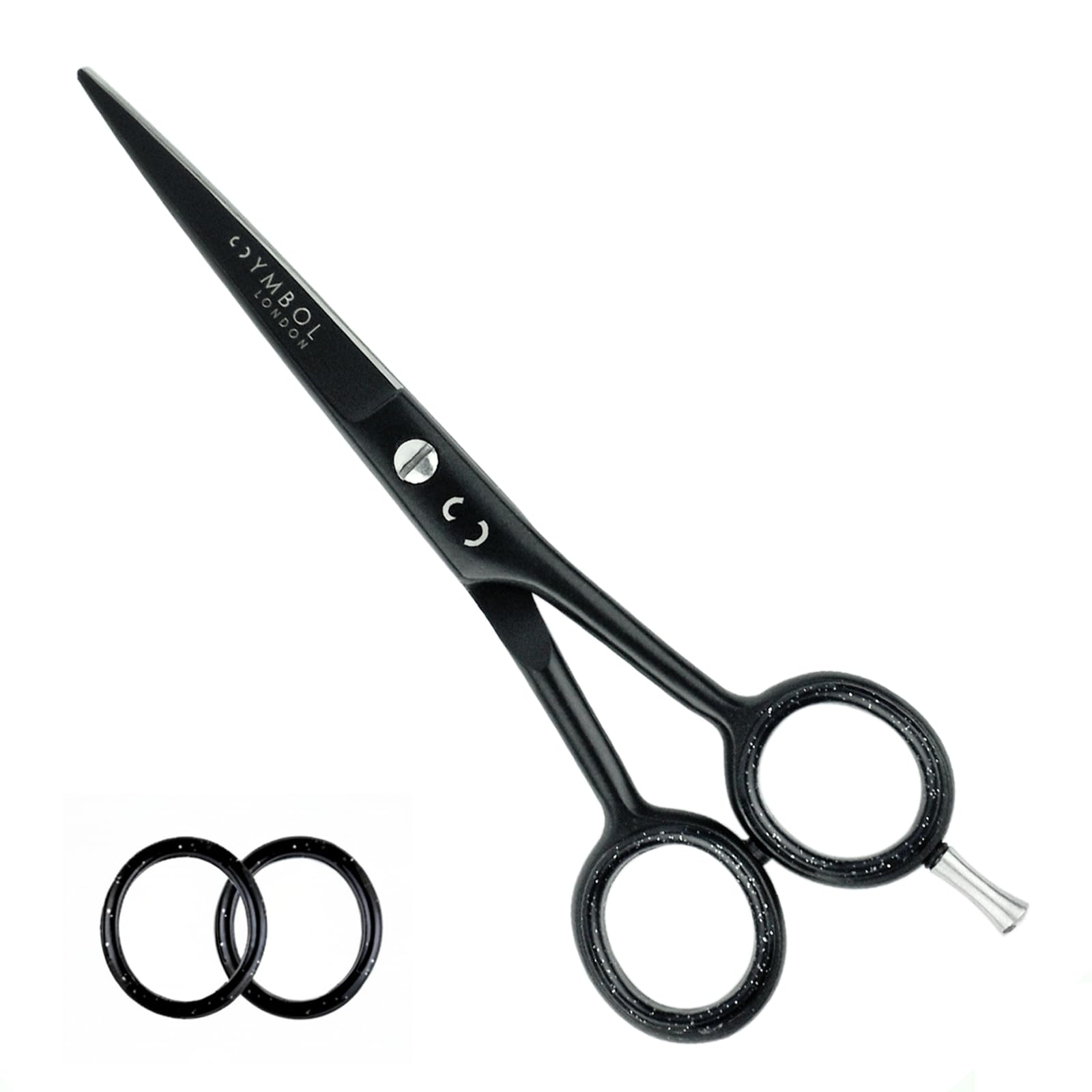 Symbol London Black Scissor Professional Hair Scissors 6 Inch Salon Barber Shears Ergonomic