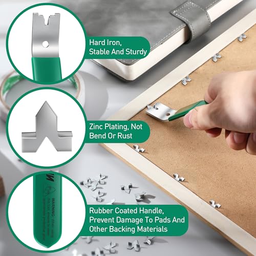Image of Feekoon Glazier Point Driver, Glazier Setting Tool with 100 Push Points, Glazing Push Point Driver Tool for Framing Glass Picture Cross Stitch(Green,1 Pack)