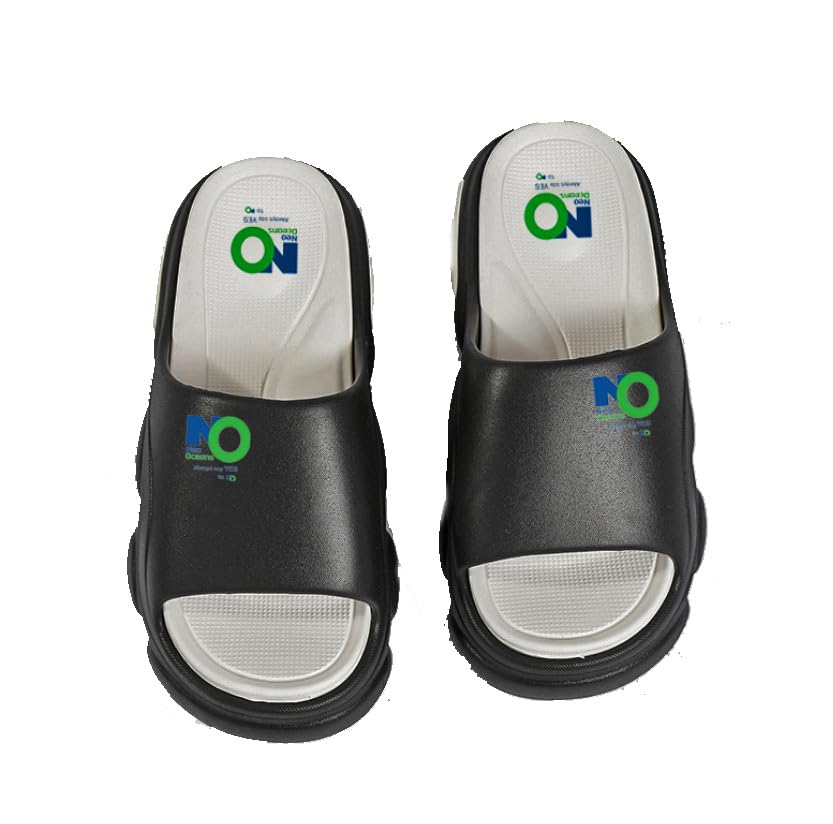 Neo Designer EVA Ergonomic Soft Black Thick Cushion Recovery Slider Slipper Open Toe with Arch Support