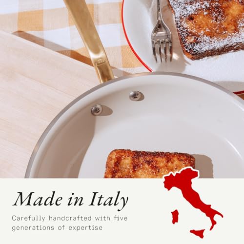 Made In Cookware - 12" Ceramic Non Stick Frying Pan (Antique Brass Handle) - 5-Ply Stainless Clad with Stay-Cool Handle - Professional Cookware - Crafted in Italy - Induction Compatible by Made In - Image 6