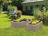 JUWEL Hochbeet Timber ErgoLine (Hochbeet in U Form, ermöglicht eine ergonomische Arbeitsweise, zahlreiche Aufbauvarianten, Maße: 185x125 cm Höhe 40 cm) 20479