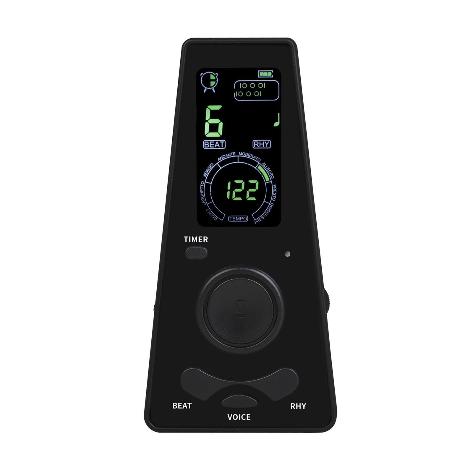 Cyfrowy metronom timer gitara fortepian rytm częstotliwości rytm baterii elektroniczne metronomy z regulacją głośności i prędkości rytmu (czarny)