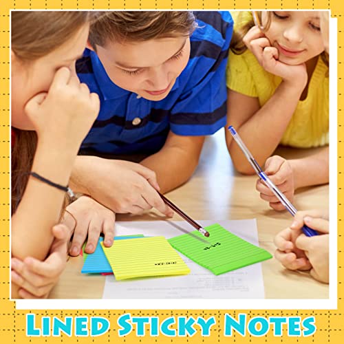 Image of Yexiya 64Pcs Lined Sticky Notes 4x6'' Self Stick Notepad Classic Color