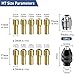 4486 Multi Chuck Set 15Pcs,Brass Collet Set,Collet Nut Kit,0.8-3.2mm Replacement Keyless Quick Change Chuck Rotary Tool Accessory Compatible with Dremel 3000 4000 7700 8200(M7x0.75mm Long)