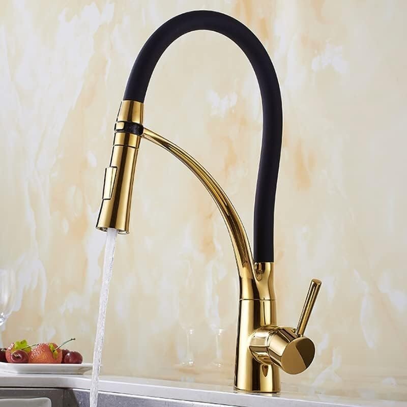 Robinet d'évier de cuisine commerciale robuste finition dorée raffinée