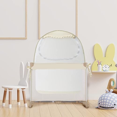 Miniatura 34 de Tienda de campaña desplegable para bebés, red de seguridad para niños pequeños para evitar que el bebé salga, toldo transparente y transpirable para