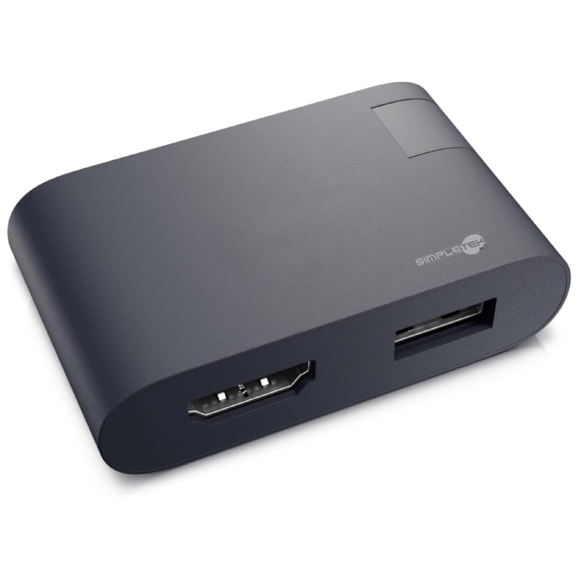 SIMPLETEK - Adattatore USB-C Multiporta | HDMI 2.0 4K 60Hz + USB-A 3.0 5Gbps | Docking Station Dock Portatile Plug & Play (Ricondizionato)