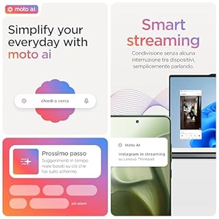 Motorola edge 60 con Moto AI 8/256GB, Fotocamera 50+50+10MP, selfie 50MP, Display 6.67" pOLED 120Hz, MediaTek Dimensity 24M, batteria 5200mAh, ricarica 68W, Android 15, PANTONE Shamrock