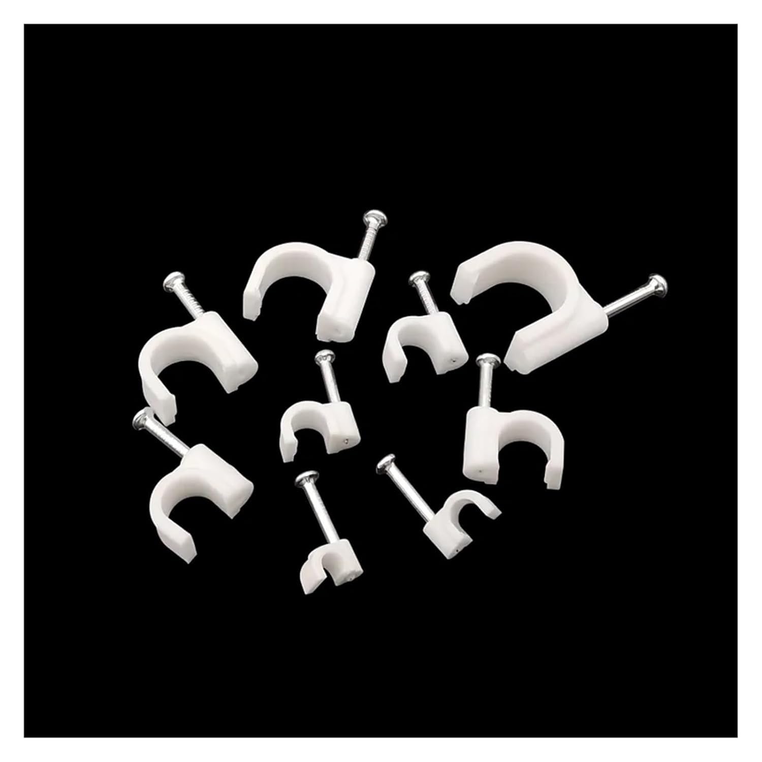 Pinces à câbles for rangement de câbles, pinces de rangement de fils, 100 pièces de serre-câbles en plastique for fils électriques 4 mm, 5 mm, 6 mm, 7 mm, 8 mm, 9 mm, 10 mm, 12 mm, support de serre-câ