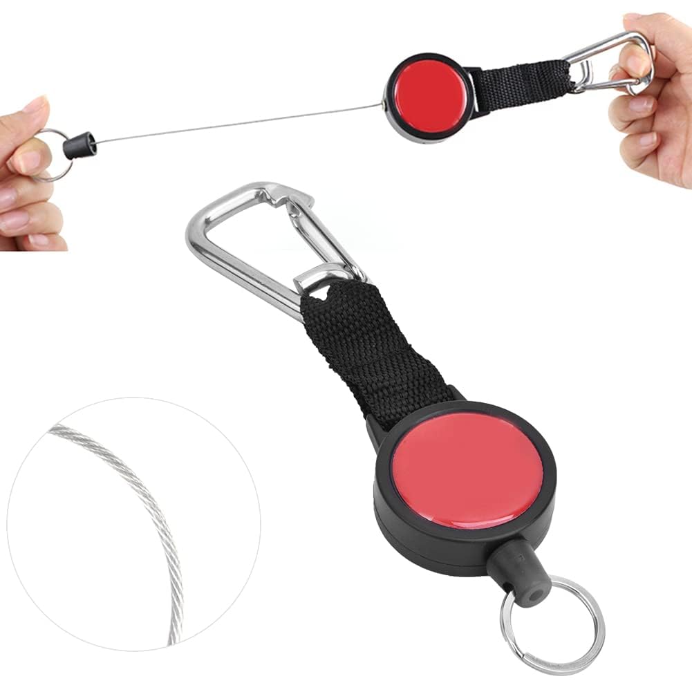 Alomejor Edelstahl Scuba Console Retractor Hochleistungsschlüsselring mit Schnellverschluss Tauchzubehör