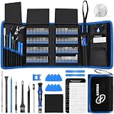 【Wide Application】This precision screwdriver set has 120 bits, complete with every driver bit you’ll need to tackle any repair or DIY project. In addition, this repair kit has 22 practical accessories, such as magnetizer, magnetic mat, ESD tweezers, ...