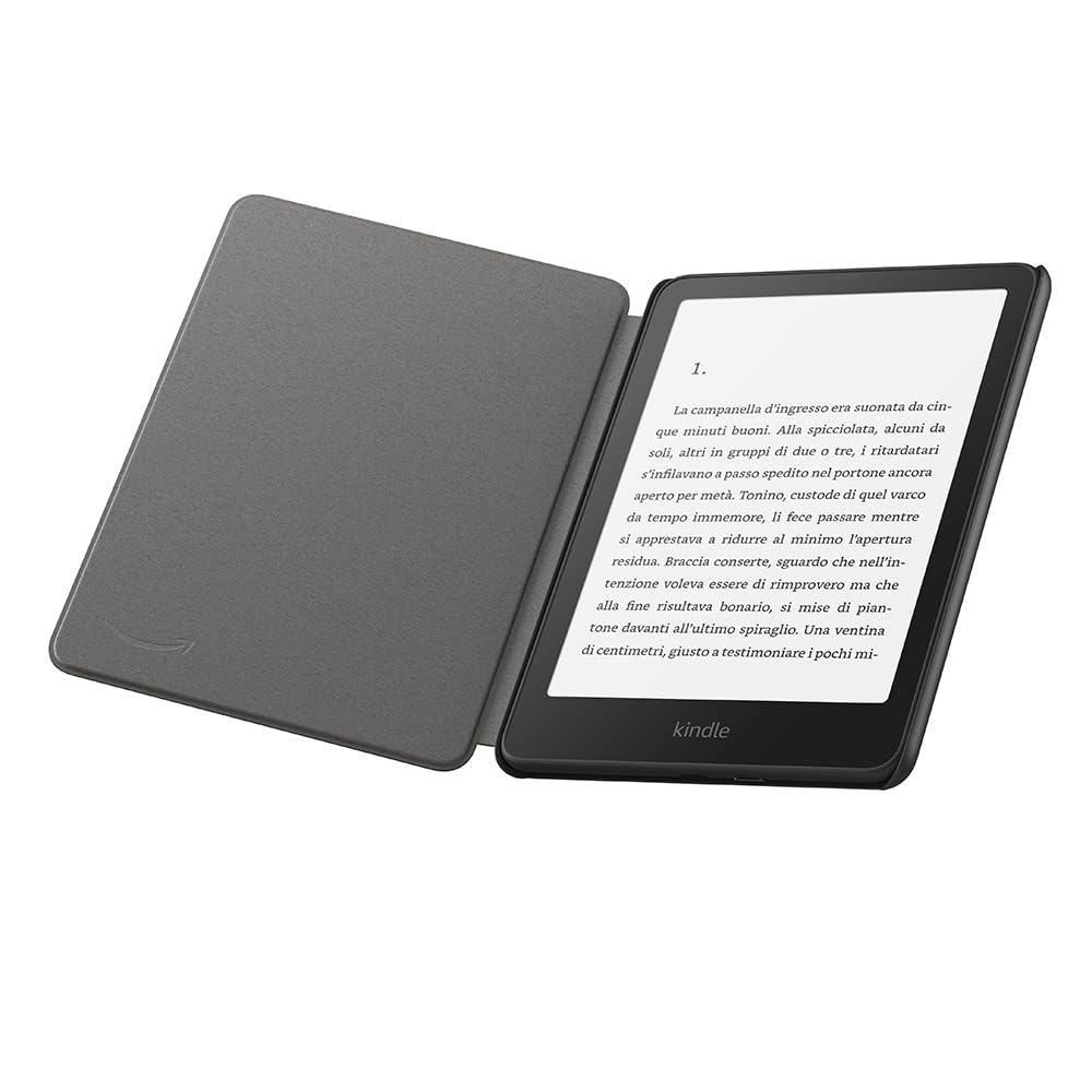 Kindle Paperwhite Signature Edition (versione 2024) da 32 GB senza pubblicità, una copertura in tessuto Amazon e un dock di ricarica wireless Made for Amazon