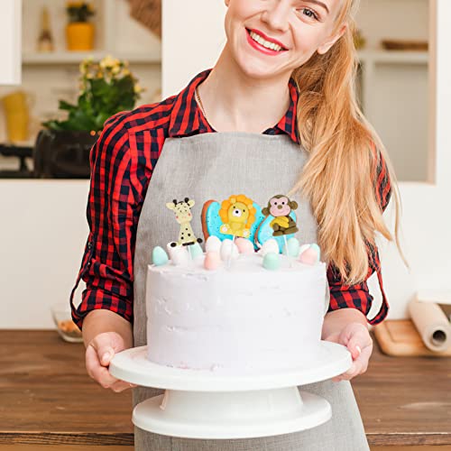 Toyvian 4pcs Decorações de bolo de animais Animals Birthday Bolo Picks Decoração de bolo (Panda, Leã