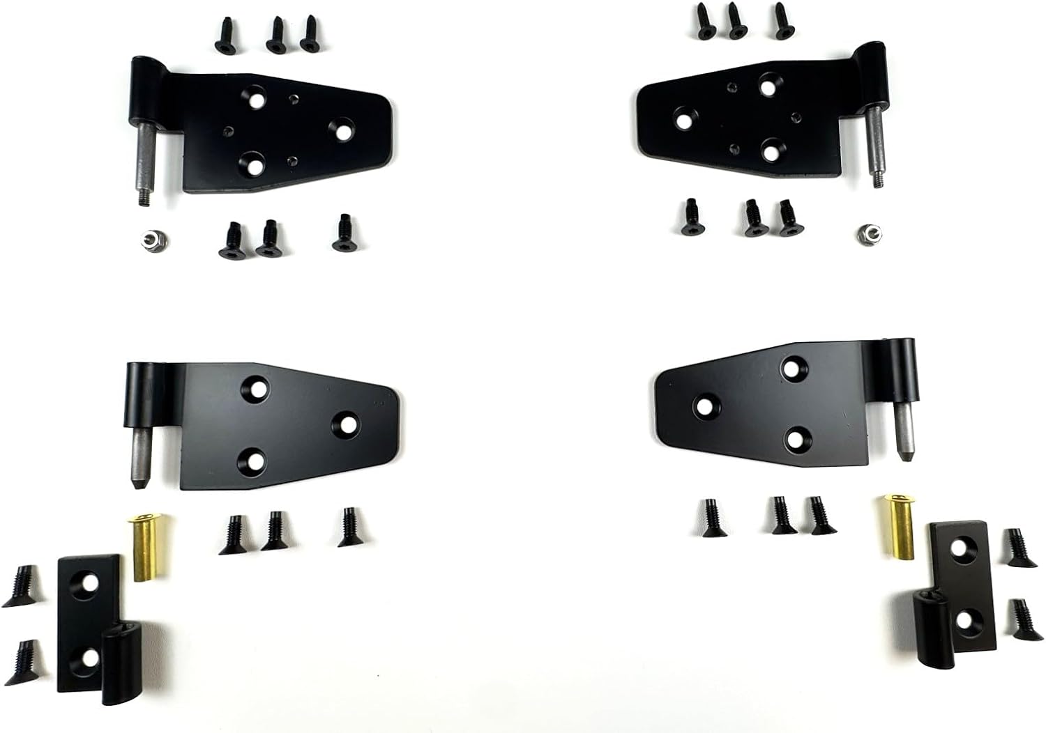 Half Door Hinges and Lower Hinge Bracket Set for 1987 to 1995 Jeep Wrangler YJ | Hinges are Counter Sunk to OEM Specs