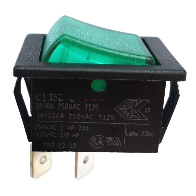 Illuminated Rocker Switch, Models C1553AL, C1353AA, C1350AB, and C1353AB (Red Indicator, O Off Position), 1 Piece