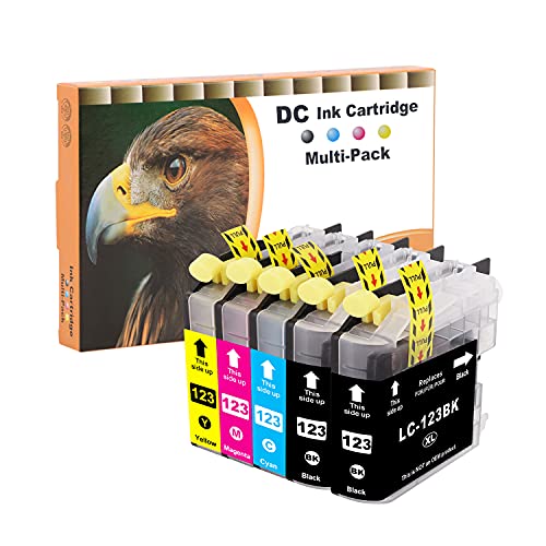 D&C Cartuchos de Tinta Compatible para Brother LC123 123XL para Brother DCP J132W DCP J4110DW DCP 152W DCP J552DW DCP 752DW MFC J870DW MFC J6920DW MFC J470DW MFC 4510DW MFC J4410DW (5 Pack)