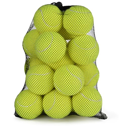 LITIAN 20 Pack Tennis Balls Bulk for Practice and Dog Play – Durable Felt & Natural Rubber Pressureless Tennis Balls with Mesh Bag– Consistent Bounce, All Court Surfaces