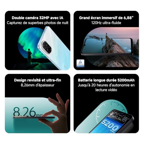 Smartphone Redmi A5 Xiaomi vert idéal pour le streaming sur écran 6,88 pouces
