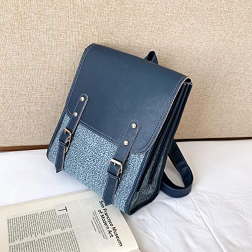 Preisvergleich Produktbild DaMuZ Quadratischer Schulrucksack Wasserdicht PU-Material Rucksack Doppelschulterrucksack passt 13 Zoll Laptop School Bookbag zum Reise Schule Camping Student Tagesrucksack Jugendliche