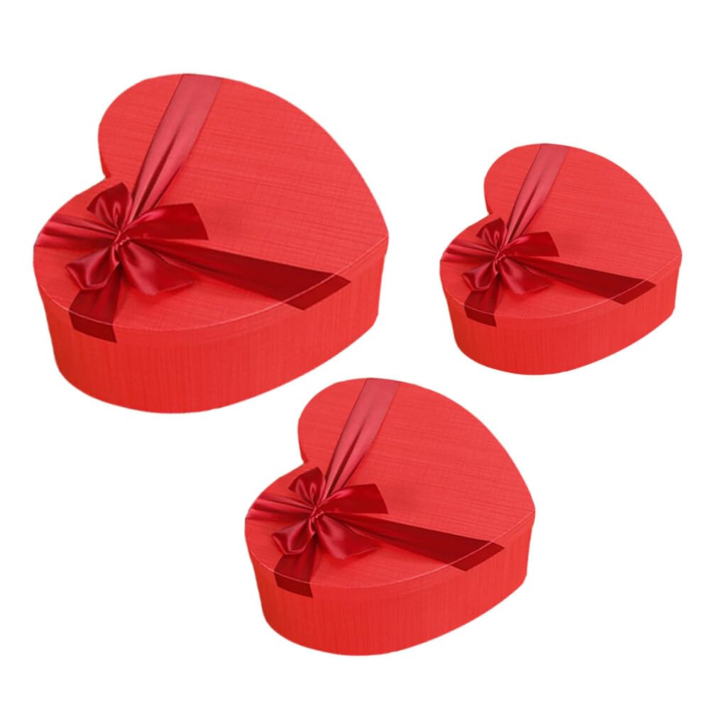 BESTonZON 3stücke Herzförmige Geschenkkartonagen Im Romantische Verpackungsboxen Für Valentinstag Hochzeiten Und Besondere Anlässe Dekorative Geschenkverpackung Aus Hochwertigem