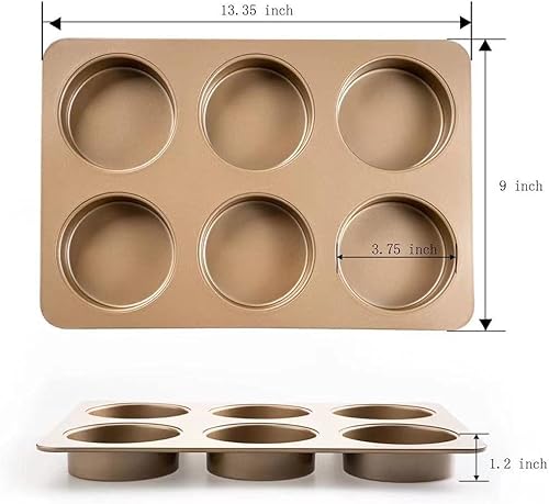 Miniatura 5 de Paquete de 2 moldes para pan de hamburguesas, antiadherentes para pan de hamburguesas, molde para pasteles de 4 pulgadas, mini bandeja redonda para