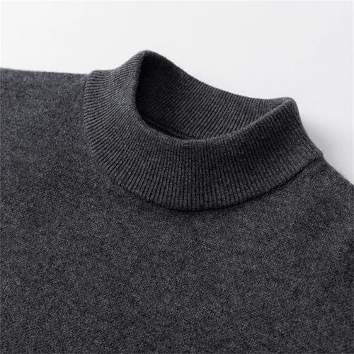 Men'S Solid Wool Knitted Top O-Neck Long-Sleeved Pullover Autumn and Winter Business Casual Sweater4