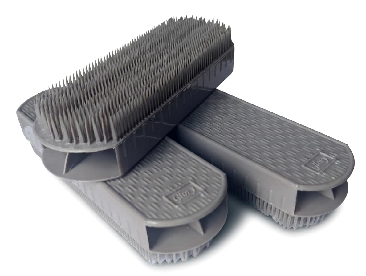 Glory Cloth Cleaning Brush - Lightweight 34g Soft Bristle Laundry Scrubbing Brush for Clothes, Shoes and Home Cleaning - Durable Plastic Scrub Brush, 15 cm (Pack of 3 - Grey)-image-8