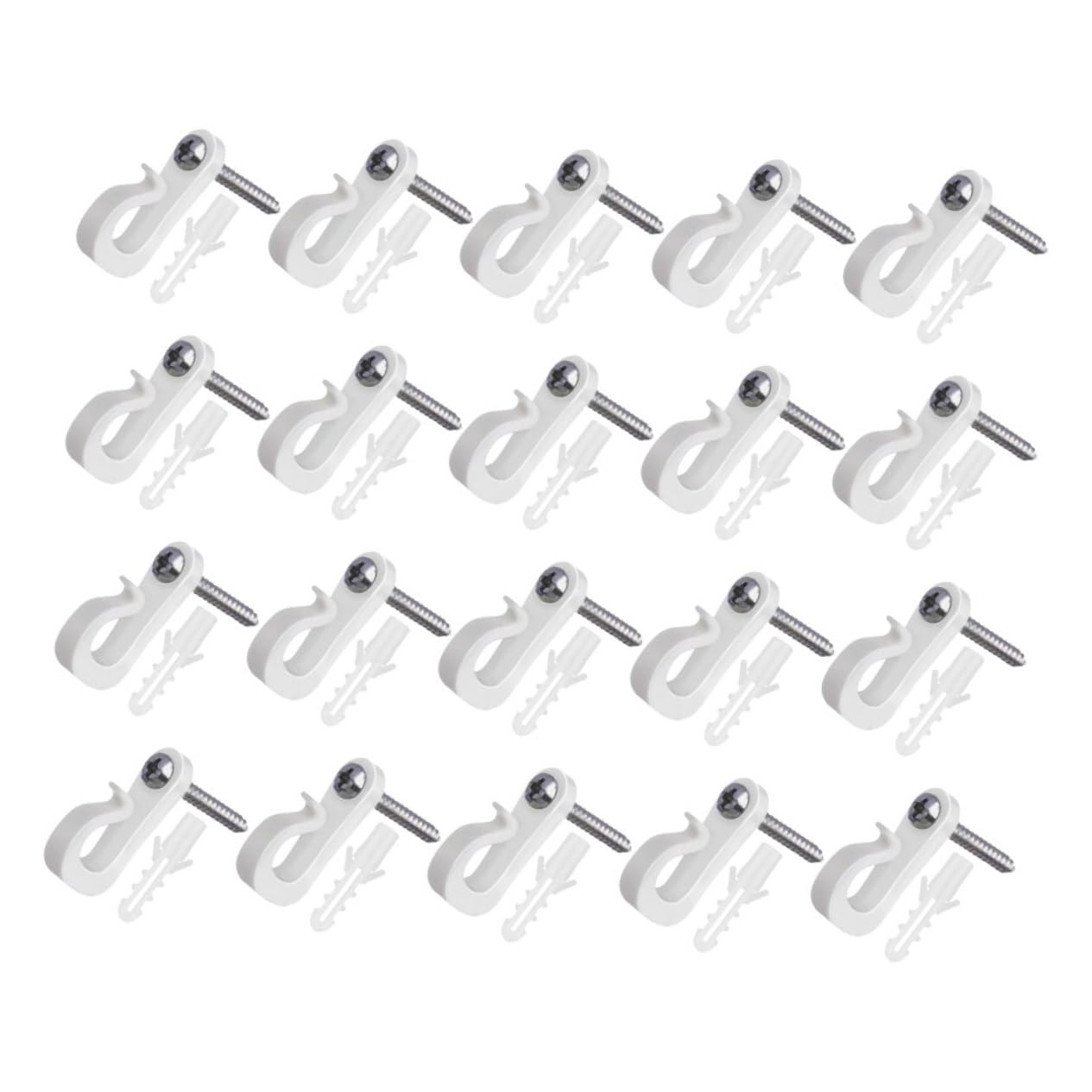 STOBAZA Seasonal Decor Hooks 20 Set of Screw-in Hooks for Plant Holders Fairy Lights and String Lights Abs Material