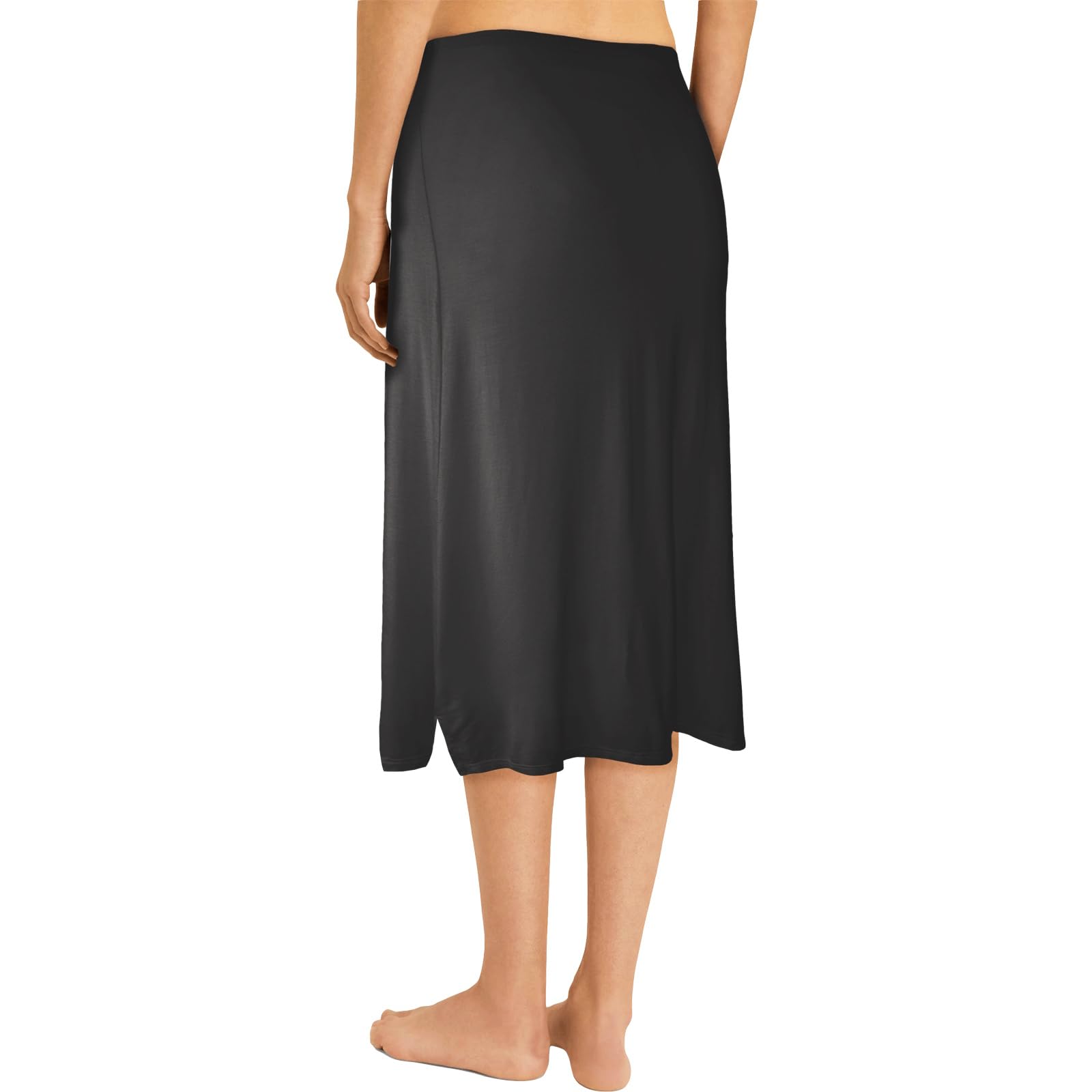 BestSale247 Jupon long pour femme : environ 70 cm - Court : environ 50 cm - Élégant sous-vêtement invisible en viscose de bambou souple