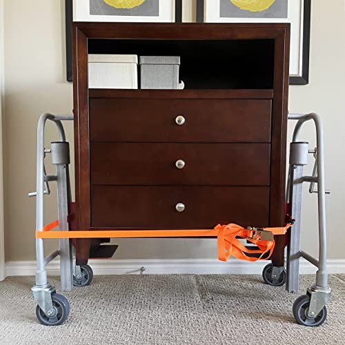 Pake Handling Tools - Manual Furniture Mover (Set of 2), 1100 lbs Capacity, Aluminum, 12\" Lift Height, 197\" Strap Length, Machinery Mover - Thumbnail 6