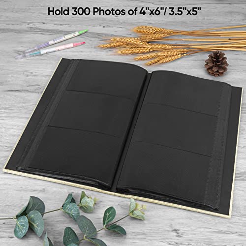 Mstonal 4X6 Photo Albums, Linen Cover Photo Album Holds 300 Pockets, Black Picture Albums For 4X6 Photos, Slip-In Photo Books For Family Valentine Wedding Christmas Birthday #TOP5
