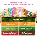 Face Masks Skincare, Face Mask Beauty, Hydrating Facial Masks, Zealsea Natural Sheet Mask, Pamper Gifts for Women, Party Birthday Gifts for Teenage Girls Kids, Biodegradable Sheets, Moisturizing 7pcs - Image 4