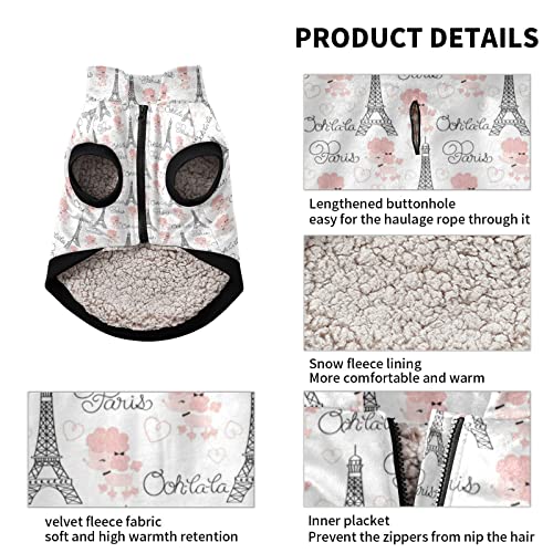 Kigai Paris Eiffel Tower Sheep Puppy Kitten Cotton Shirt Cute Print Warm Cotton Fleece Soft And Comfortable Sleeveless Pet Clothes #TOP1