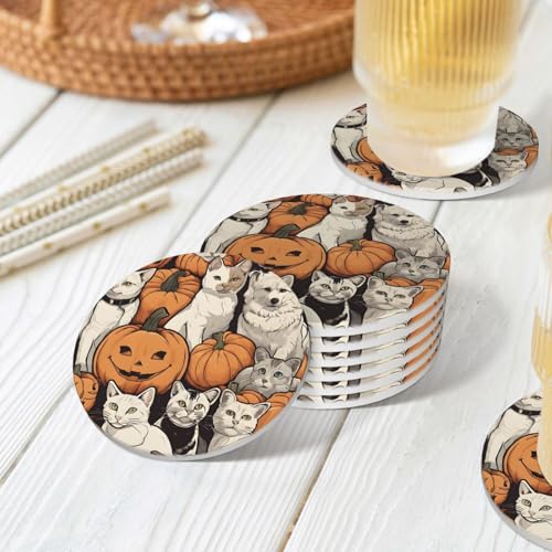 Dessous de verre en céramique lot de 6 avec support absorbants et liège - 3