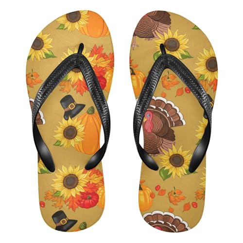 xigua Turkeys Soft Thong Flip Flops for Women Men, Lightweight Arch Support Sandals Non-Slip Rubber Slippers for Pool Beach Summer