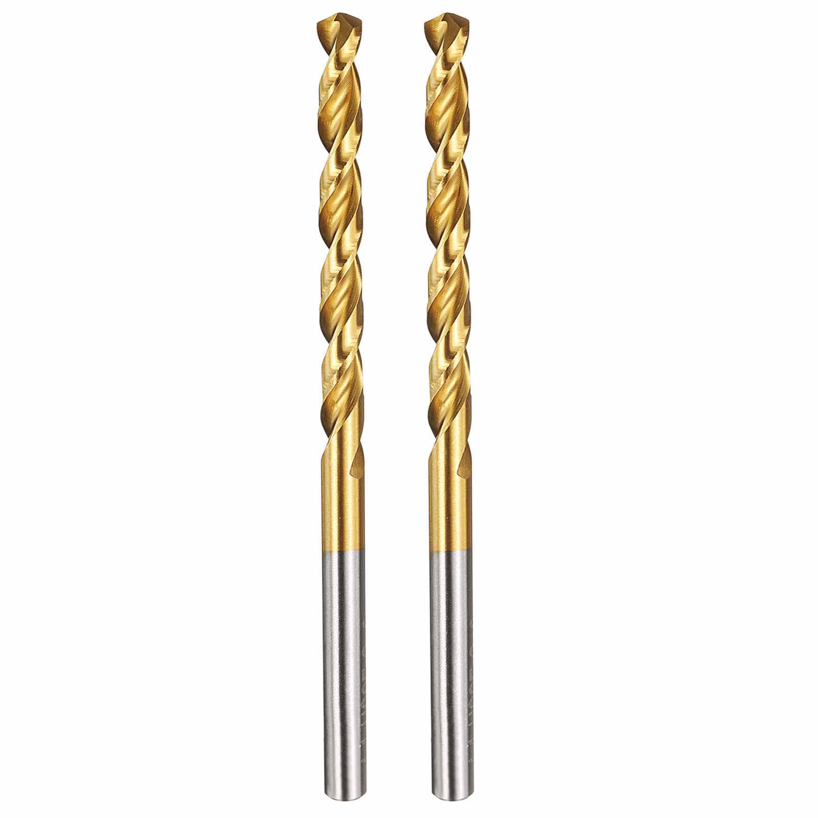 Kozelo 2pcs Drill Bit - [4.4mm Diameter] M42 8% Cobalt HSS Cutting Tool for Machining Hard Metal Stainless Steel Woodworking Handicraft Use, 135° Cutting Angle TiN