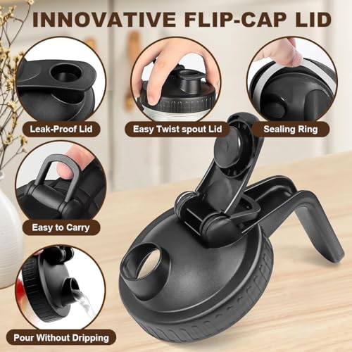 Image of Supvox 64Oz Cold Blew Glass Kettle Coffee Maker Leaking Proof Lid Design with Handle & Nozzle Cool Water Bottle Iced Coffee Pitcher with Stainless Steel Cone Filter & Cleaning Brush