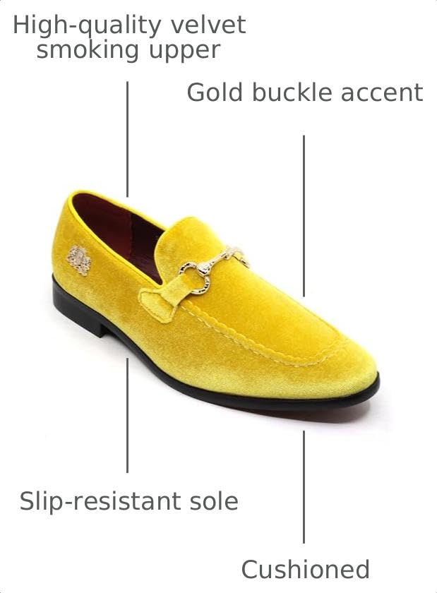 Image of Men's Velvet Designer Classic Dress Tuxedo Smoking Slipper Loafers Slip On Shoes SM-56
