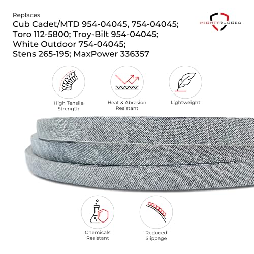 Image of 954-04045 Deck Belt Replacement, Length 109 inch, Heavy-Duty Aramid Cord Belt Replaces 754-04045 for Cub Cadet LT1040 LT1042 RZT42, 112-5800 for Toro LX420 (23, 25, 26, 27), Troy Bilt Bronco Super Bronco