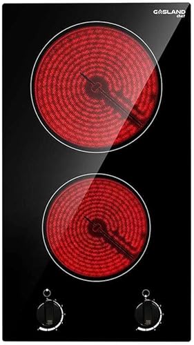 GASLAND Placa eléctrica de 2 quemadores de 12 pulgadas, 3000 W, estufa radiante incorporada, doble quemador CH30BS, 220-240 V de cerámica con 7