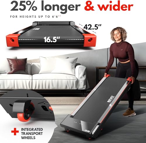 REVO Walking Pad Treadmill for Home with Remote | Portable Under Desk Treadmills with 0.5-4mph Speed Range | 300lbs Max Weight & 6ft 6in Max Height | Backed by 2 Year Promise - Image 4