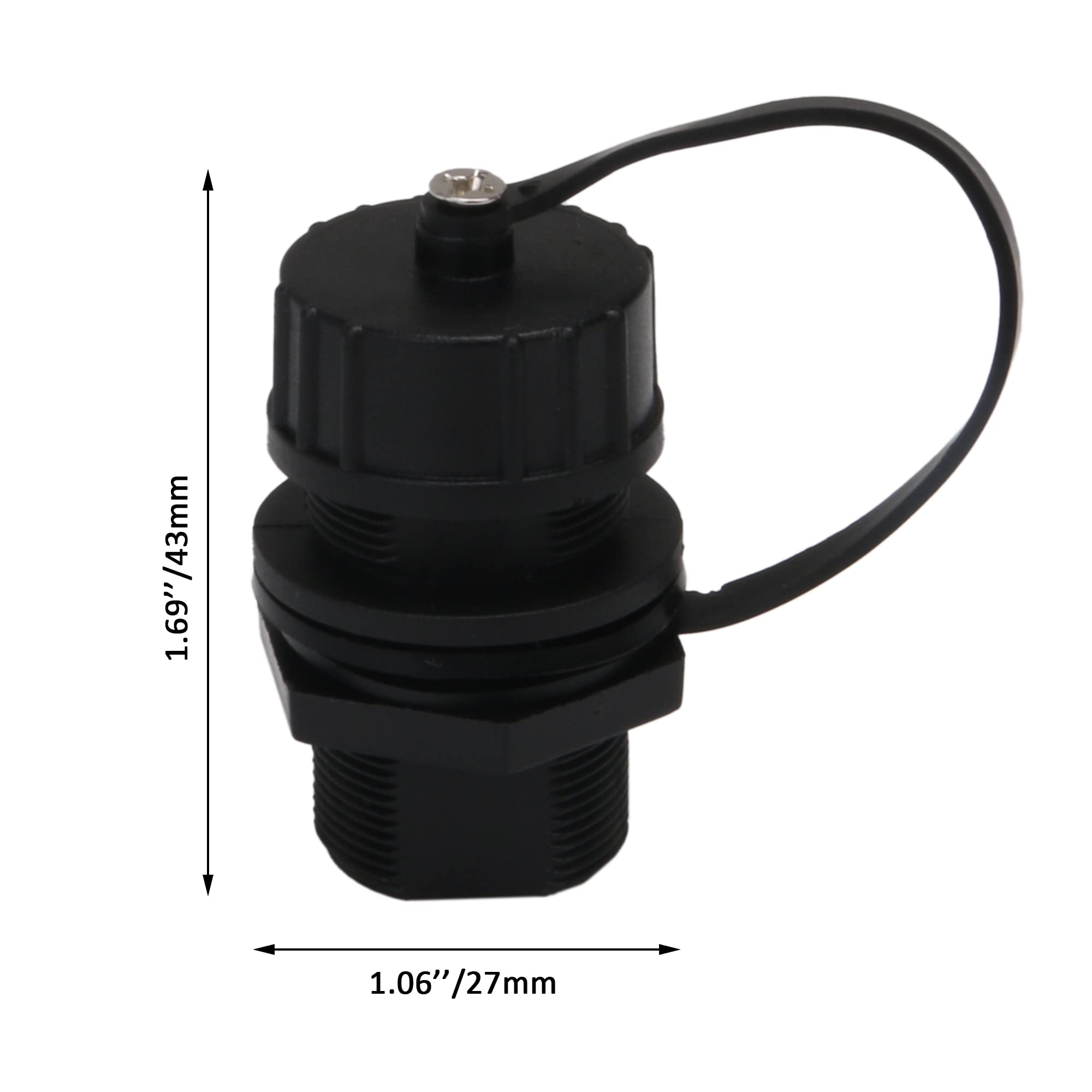 Ethernet LAN Nero IP68 Friendly M20 Stuffing Locknut plastica RJ45 Connettore ghiandola subacquea Set di 10