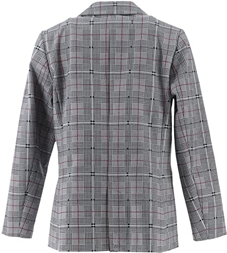 DG2 Diane Gilman Ponte Knit Boyfriend Blazer Glenn Plaid 1X NEW 671-2633