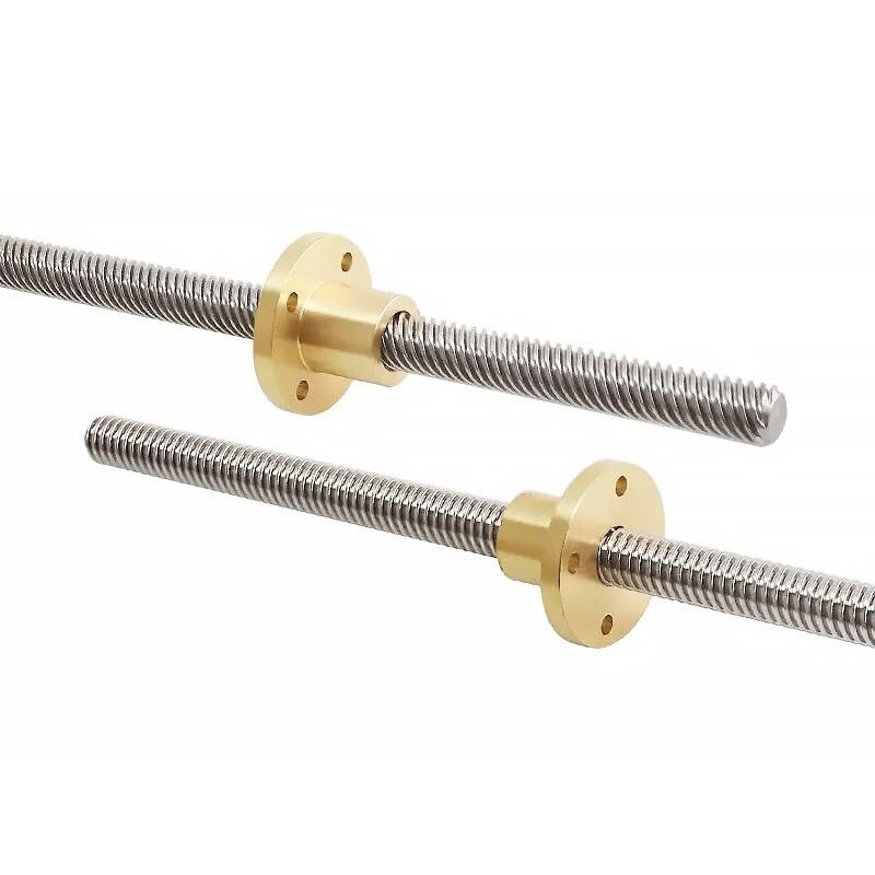 Tornillo T12 de acero inoxidable con paso de 8 mm con tuerca de latón for impresora(100mm)