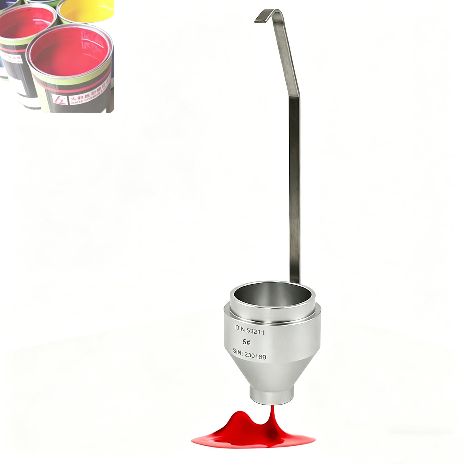 DIN - Vaso de viscosidad de inmersión, vaso portátil de viscosidad de pintura con boquilla de acero inoxidable de 4/6 mm, capacidad de 100 ml para pruebas de tinta, revestimiento, pintura, barniz