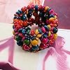 Caiyao Multi-Colored Wooden Beads Stretch Bracelet Wide Chunky Bangle Bohemian Jewelry Wood Elastic Wristband for Women-colorful #2