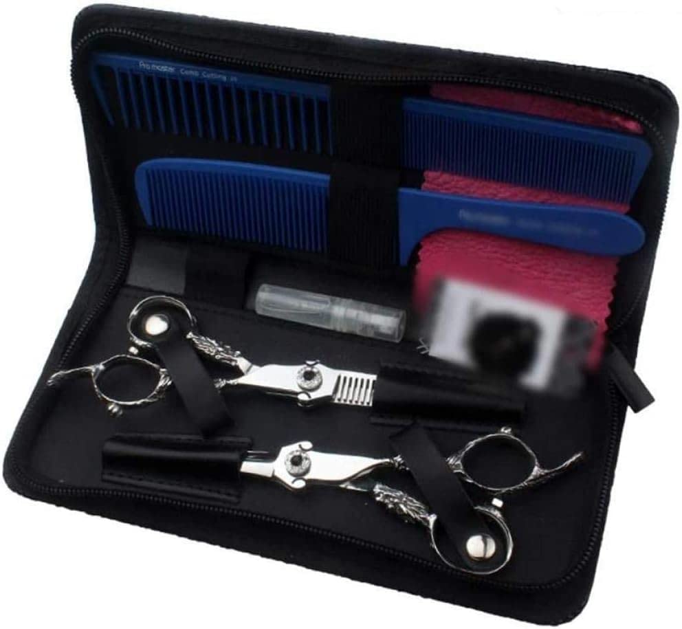Forbici da Barbiere Black Diamond 6 Pollici Forbici da Parrucchiere Forbici Piatte + Denti Set Forbici da Parrucchiere Professionali Strumento