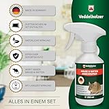 Veddelholzer 250 ml Mäuseabwehr Set mit Duftsäckchen natürliches Mäuse und Rattenabwehrmittel für Innen & Außen, Haus, Garten, Keller effektiv, hochwirksam Mäuse vertreiben ohne Gift und Chemie