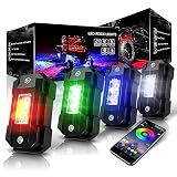 Vosuid R4 RGBW LED Rock Lights Kit 4Pods with Bluetooth APP Controller for Trucks Je-ep Off Road RZR